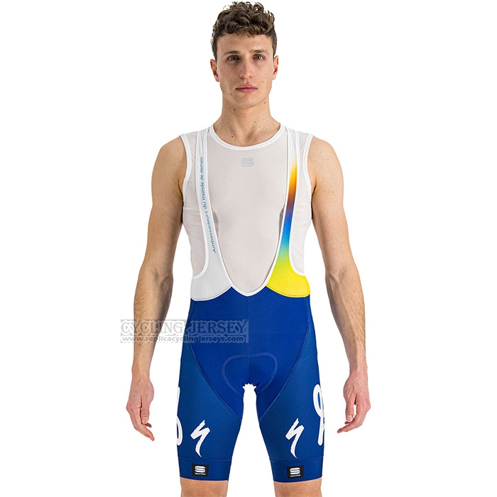 2022 Cycling Jersey Direct Energie White Yellow Blue Short Sleeve and Bib Short